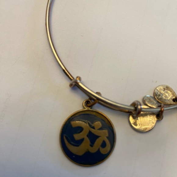 Alex and Ani Om Symbol Russian Gold Adjustable Charm Bangle Bracelet - Picture 3 of 5